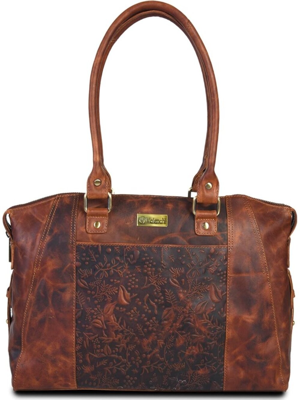 New Women Brown Leather Tote Bag Versatile Handbag for Work, Travel, Casual